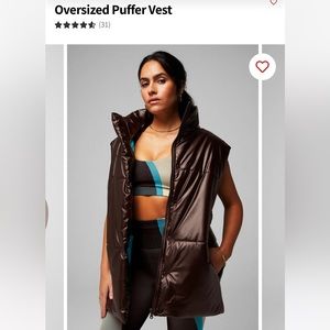 Fabletics Oversized Puffer Vest- size large. NWT